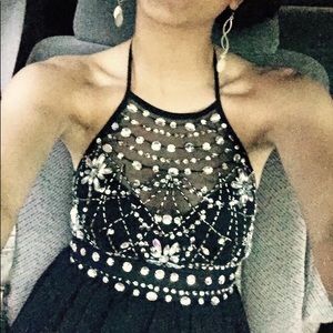 Prom dress size 1 black and sparkly original 140$